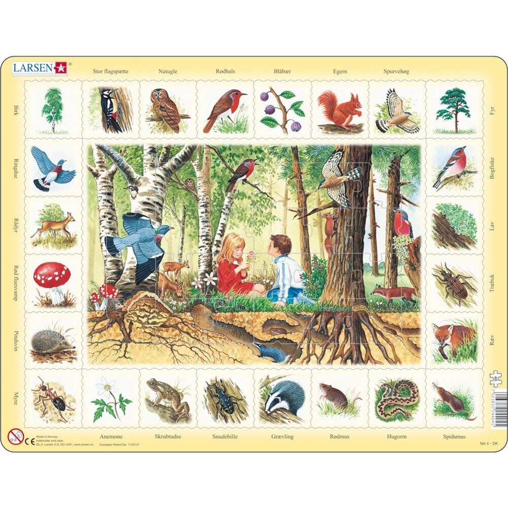 Puslespil i pap - I Skoven - 48 brikker