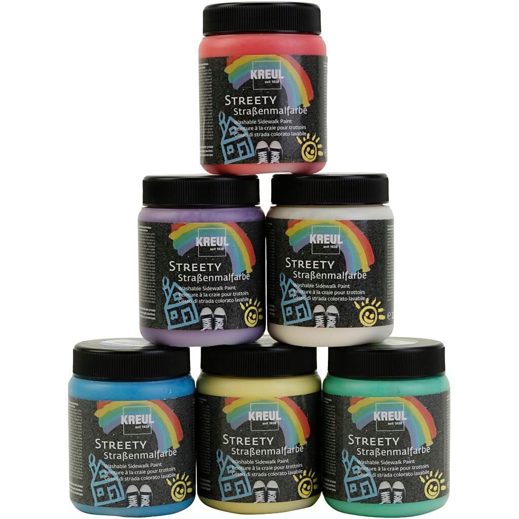 Billede af Gadekridt maling, 6x200 ml/ 1 pk.