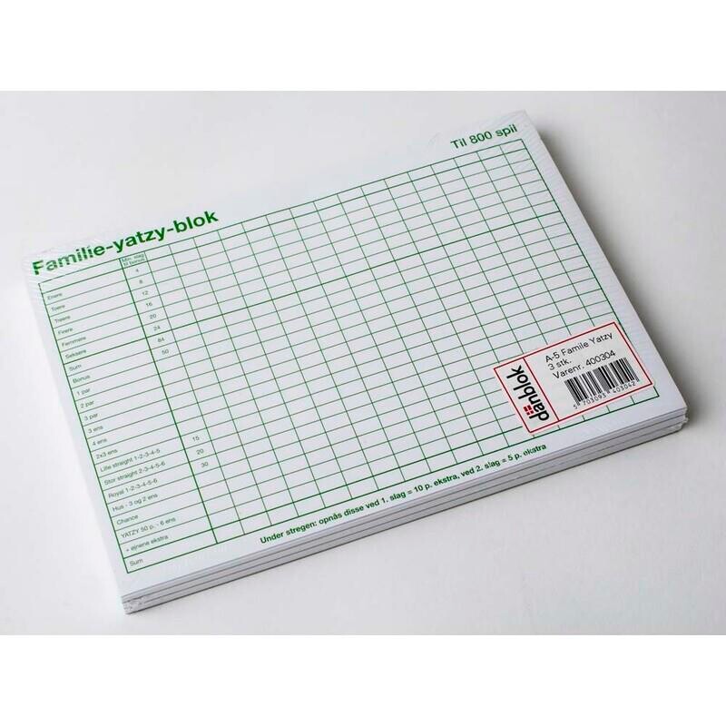 Yatzyblok familie A5 3blk/pak
