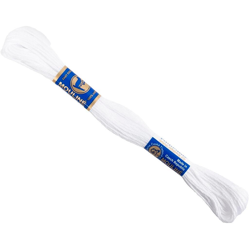 Broderigarn, 6-trådet, hvid, 12x8 m/ 1 pk. billede