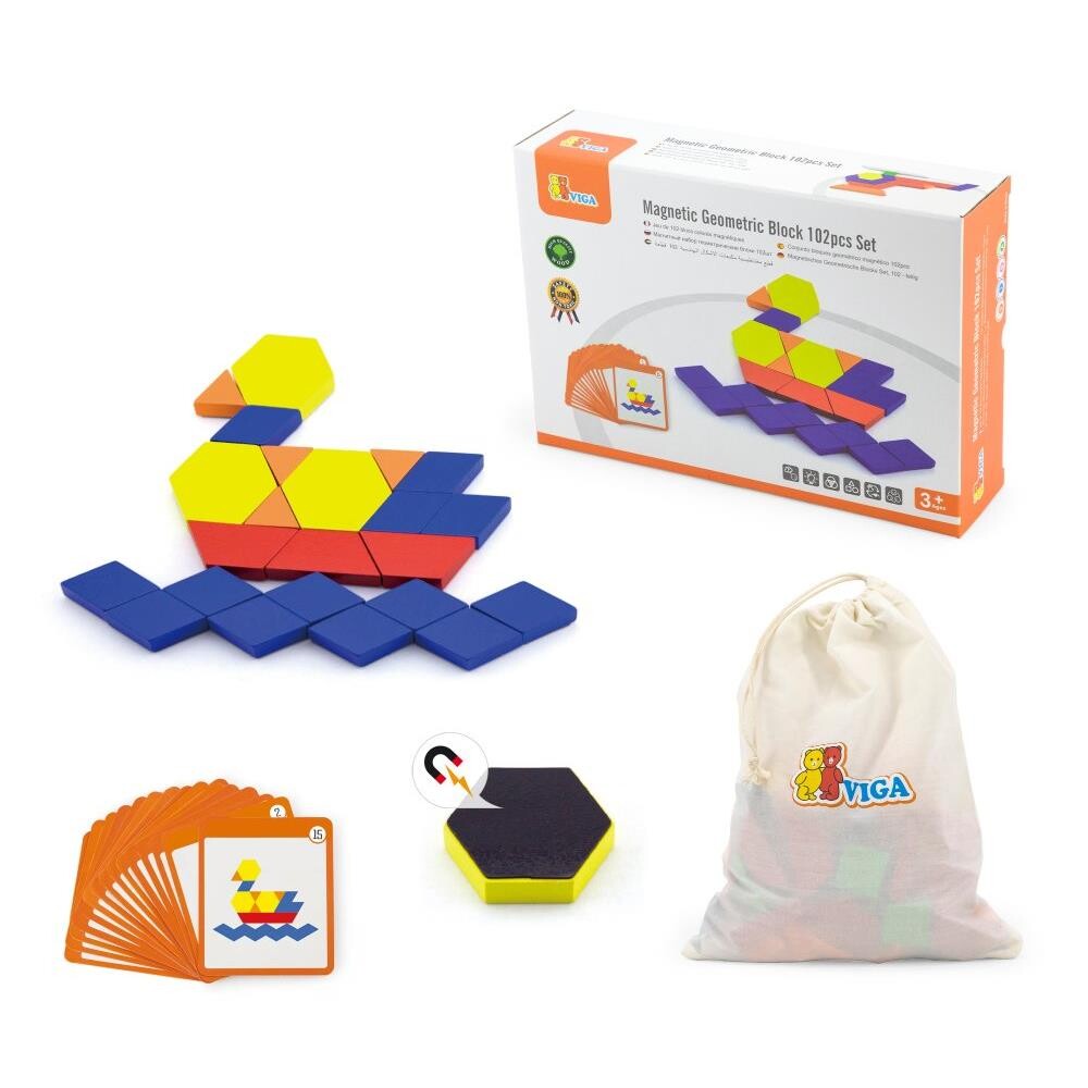 Billede af Magnettavle Geometriske Figurer -102dele