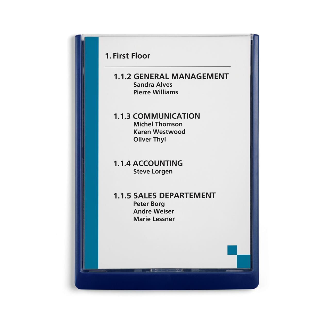 Durable Click Sign dørskilt A4-højformat blå