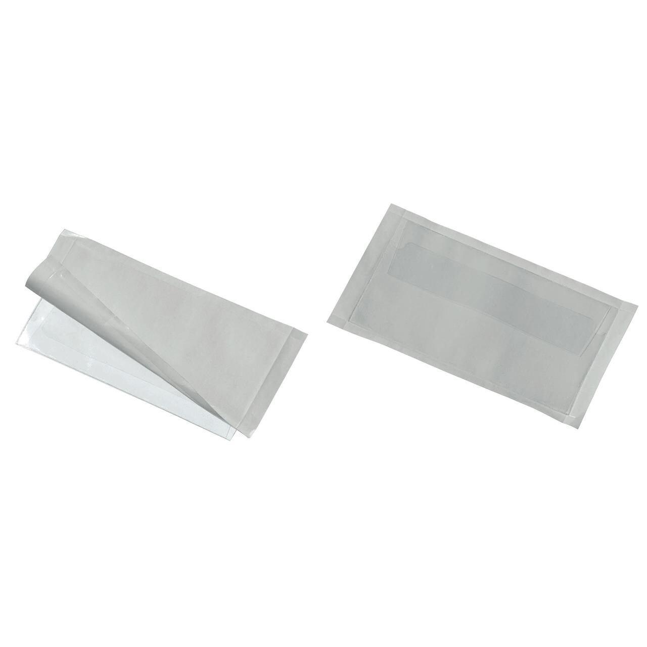 Selvklæbende pp-lomme med flap 110x62mm. 10 stk. billede