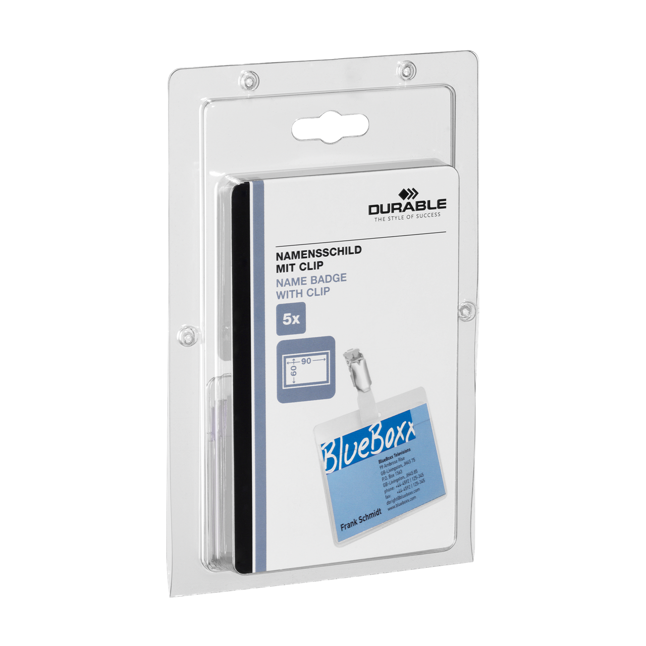 Navneskilt m stropklemme 60x90 mm 5 stk.