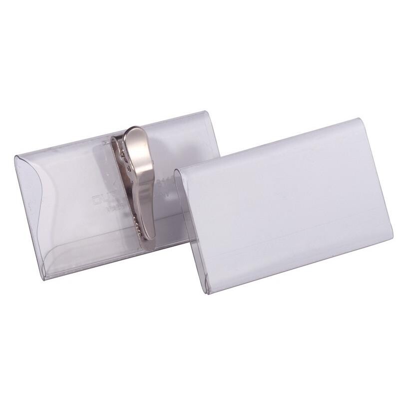 Navneskilt m krokodillenæb-klemme 40x75 mm billede