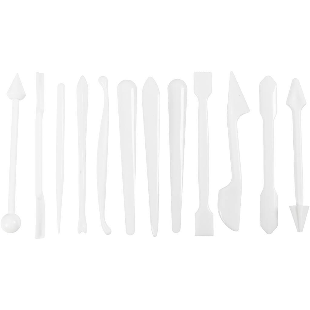 Modellérpinde, str. 12,7-14,3 cm, hvid, 12 stk./ 1