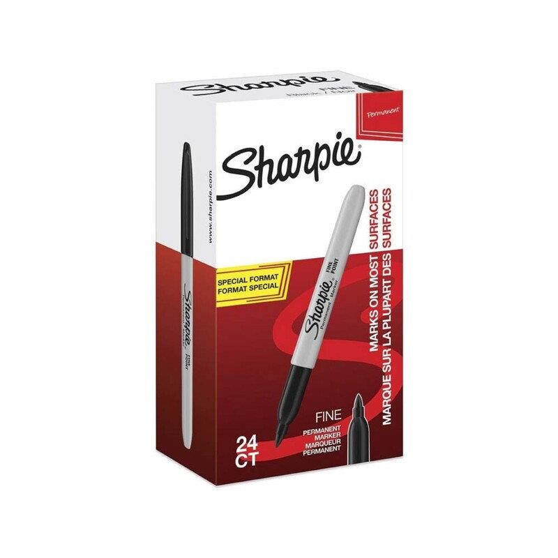 Marker Sharpie Fine permanent 24 stk. 1,0 mm. sort