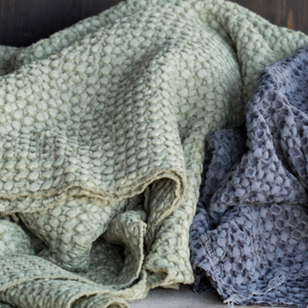 David Fussenegger plaid Vigo Weave støv grøn 140x200