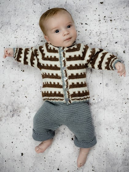Mønstercardigan - til baby og børn