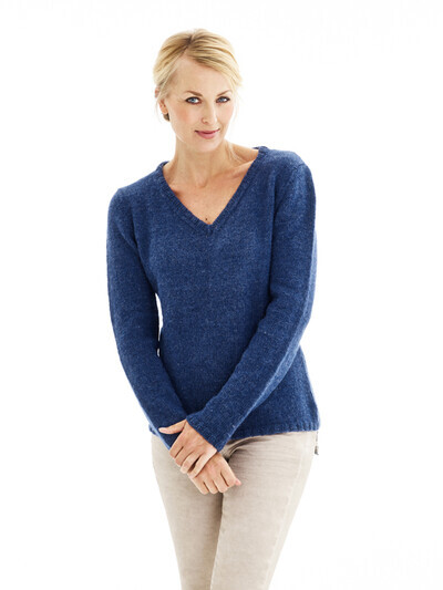 Sweater med V-hals eller rund hals PDF