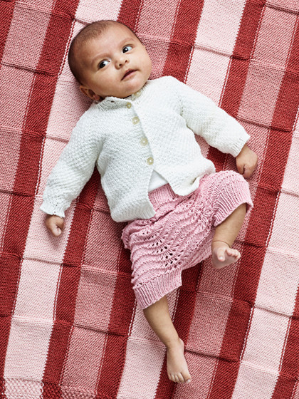 Signe perlestrikket babycardi