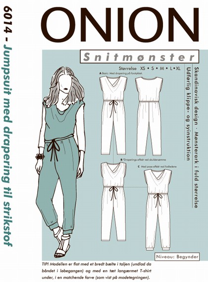 Snitmønster, Jumpsuit med drapering til strik