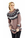 Oversize sweater med nordisk mønster