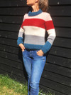 BREDSTRIBET MOHAIR SWEATER