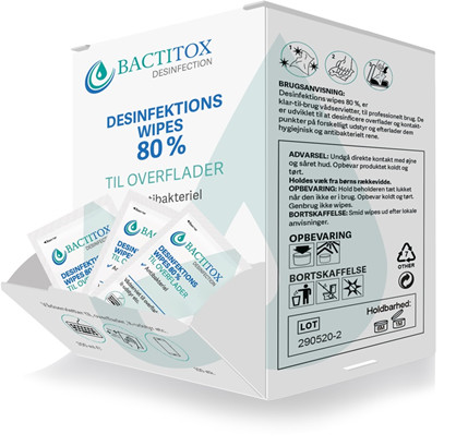 BACTITOX wipes til overflade desinfektion 100 stk.