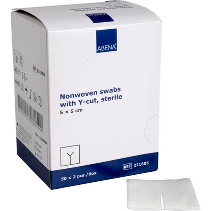 Slidskompres m.Y-slids 4 lags 5x5 cm hvid steril