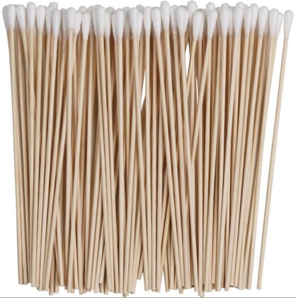 Vatpind 15 cm træ, vat i den ende 100 stk