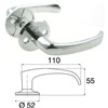 Assa dørgreb 640 Blank krom.