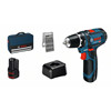 Bosch bore-/skruemaskine GSR 12V-15, 2x2,0Ah 25XTB taske