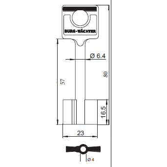 Burg Wächter nøgleemne 55-80-2 