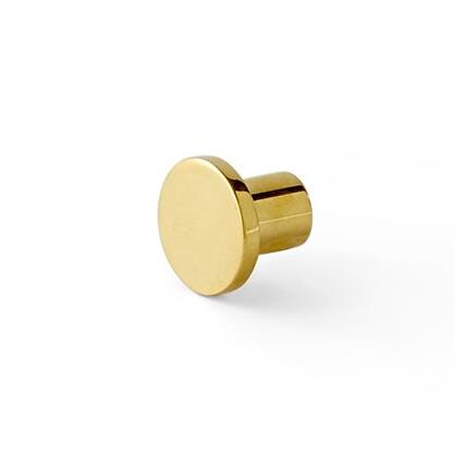 d line klædekrog Ø25x21mm, M5 gevind, pol. messing