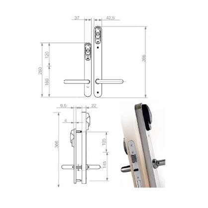 SALTO XS4 Skandinavisk langskilt indvendig SM450L00IMB38