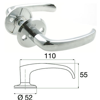 Assa dørgreb 640 Blank krom.