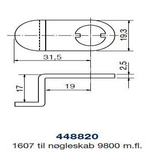 Ruko kamstykke 448820 t/1607-nøgleskab