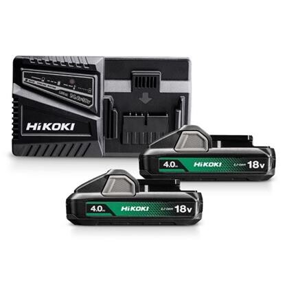 HiKOKI batterisæt 18V 2x4,0Ah + hurtiglader