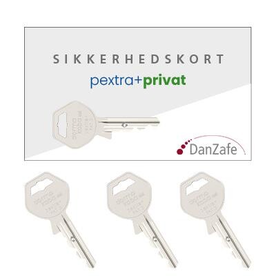 pextra+ sikkerhedskort m/ 3 nøgler
