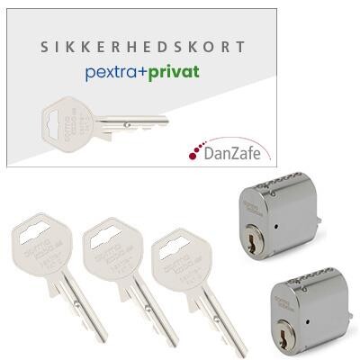 pextra+ privat Sæt, 2x4060 i mat krom, 3xnøgler