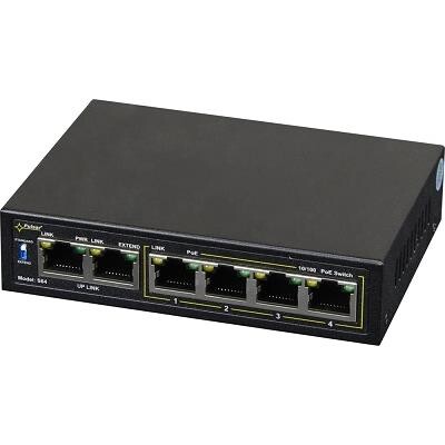 Pulsar 4xPoE Switch 30W, 10/100Mb/s, u. strømforsyning