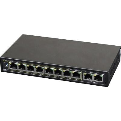 Pulsar 8xPoE Switch 30W, 10/100Mb/s, u. strømforsyning