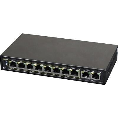 Pulsar 8xPoE Switch 30W, 1GB/s, u. strømforsyning