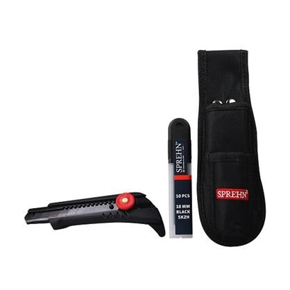 SPREHN Kniv 18 mm m/skruelås tæppehage, knivblade og skede