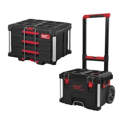 Milwaukee packout trolleykuffert + kuffert m. 3 skuffer