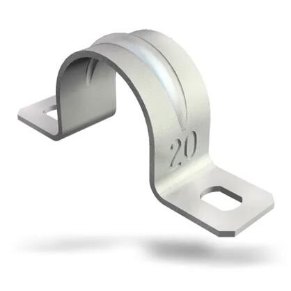 Kabelbøjle 20 mm, 2-lap, galv. PK 100 stk