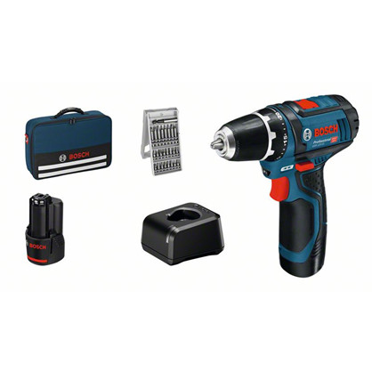 Bosch bore-/skruemaskine GSR 12V-15, 2x2,0Ah 25XTB taske