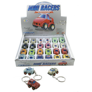 Nøglering m/"Mini Racers"24 stk.(helt display)