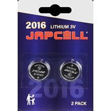 Japcell batteri CR2016 lithium batteri, 2 pak
