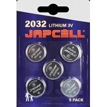 Japcell batteri CR2032 lithium batteri, 5 pak