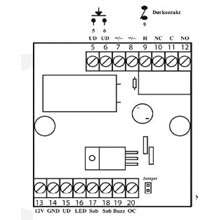 Fordelerprint 12/24 V AC/DC til 12 VDC, 1 relæ