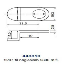 Ruko kamstykke 448810 t/5207-nøgleskab