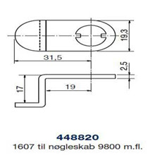 Ruko kamstykke 448820 t/1607-nøgleskab