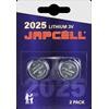 Japcell batteri CR2025 lithium batteri, 2 pak