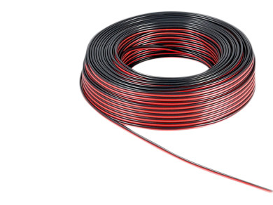 Cabel, 25qmm, twilling, 1m <br />twilling Coppercabel, black / red