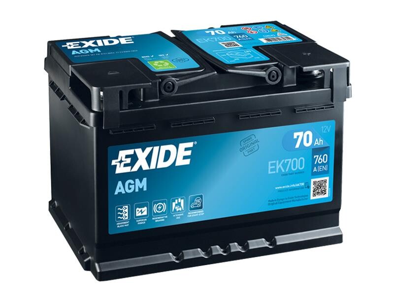 Battery 70Ah/12V/278x175x190 <br />Start - Auto - AGM