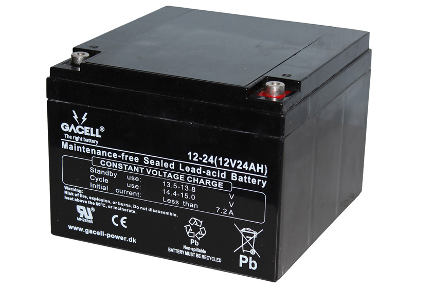 Batteri 24Ah/12V/166x175x125 <br />Stationær - AGM - Longlife