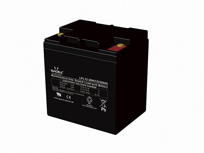 Batteri 28Ah/12V/166x125x175 <br />Stationær - AGM - Longlife