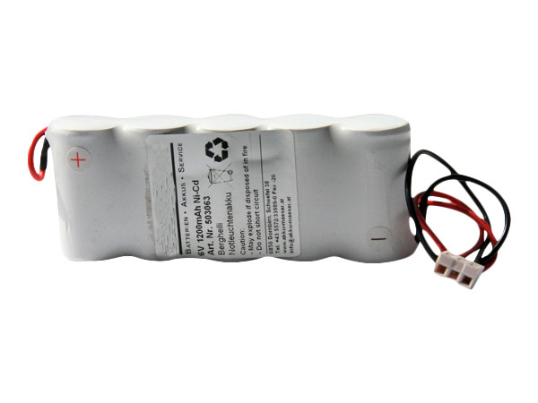 Batteri 1,2Ah/6V/113x44x24 <br />Stationær - Ni-Cd - Kompatibel